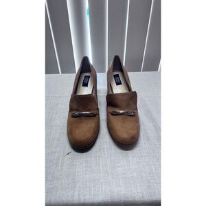 JONES Women's Signature Cypra Loafer Stacked Heel Sandals Brown Size 8.5M